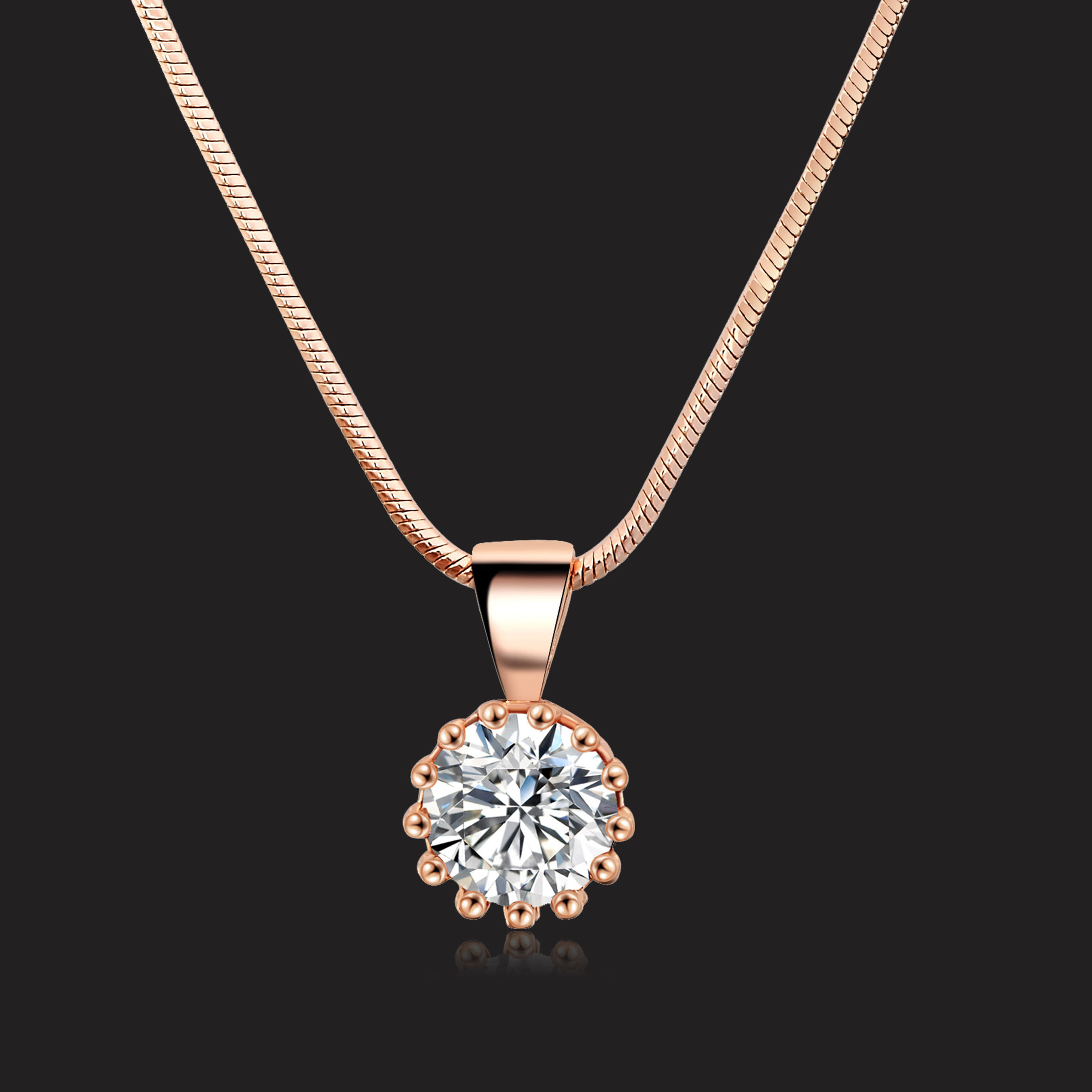 Charm Necklace Dainty - Çift fuarı benzersiz taç kübik zirkonya
