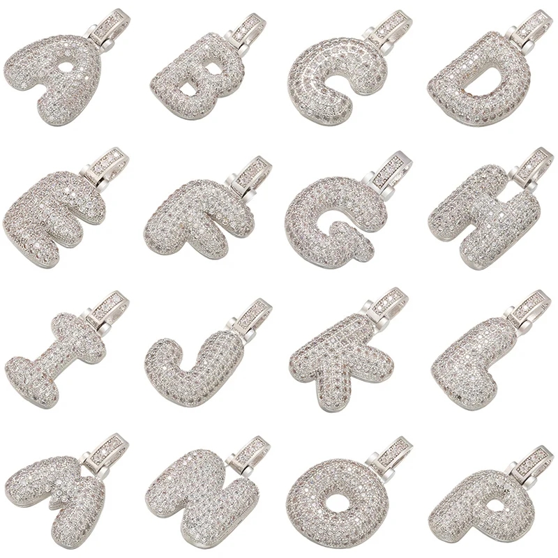Charm Necklace Dainty - 20x29mm Narin Gümüş Renk 26 Harfli