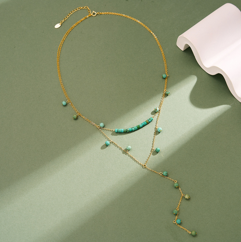 925 Ayar Gümüş Turkuaz Lariat  - Charm Necklace Dainty incelemesi ve fiyatı