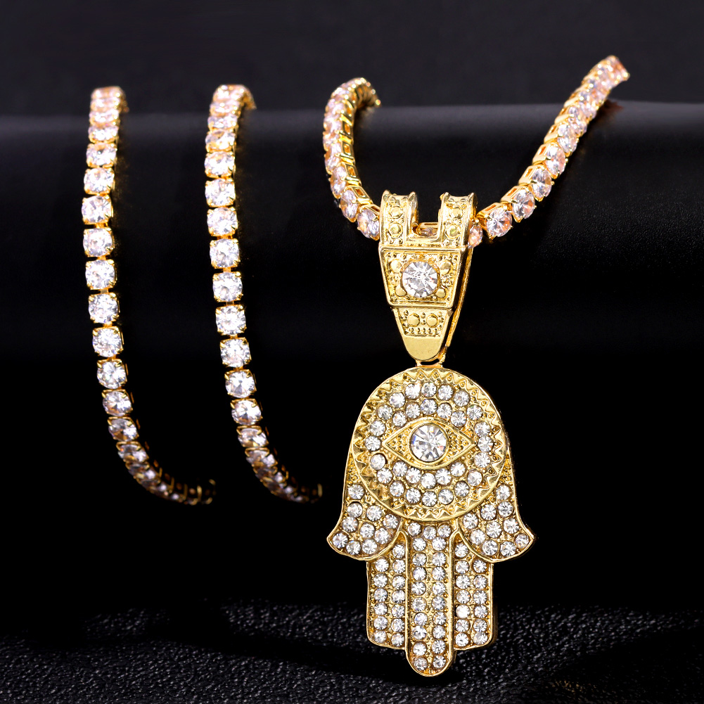 Bling Kristal Hamsa El Nazar K - Charm Necklace Dainty incelemesi ve fiyatı