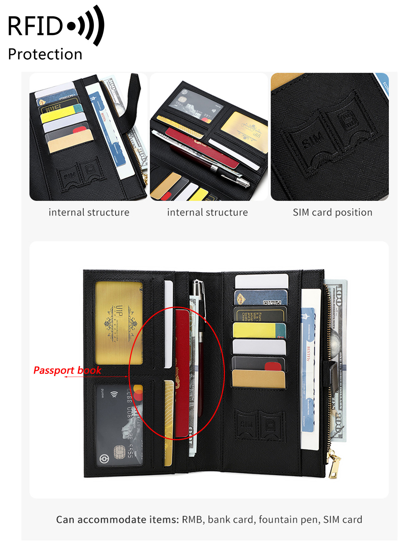 Şık PU Deri Uçak Desenli RFID  - Women'S Accessories Wallet incelemesi ve fiyatı