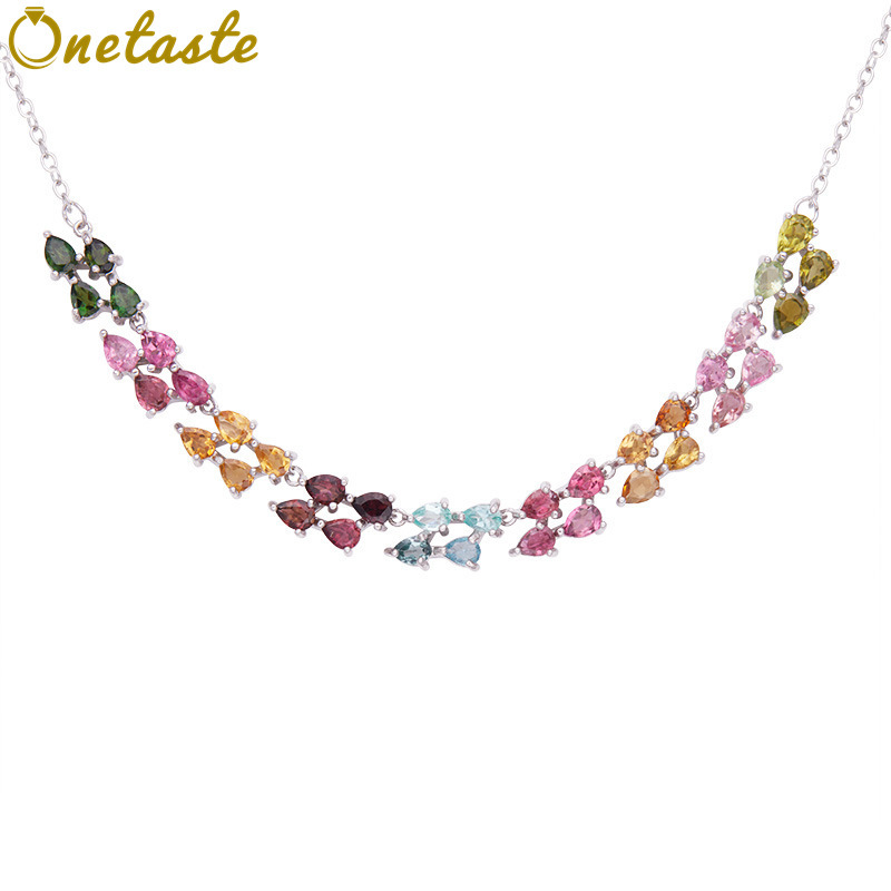 925 Ayar Gümüş Renkli Turmalin - Charm Necklace Dainty incelemesi ve fiyatı