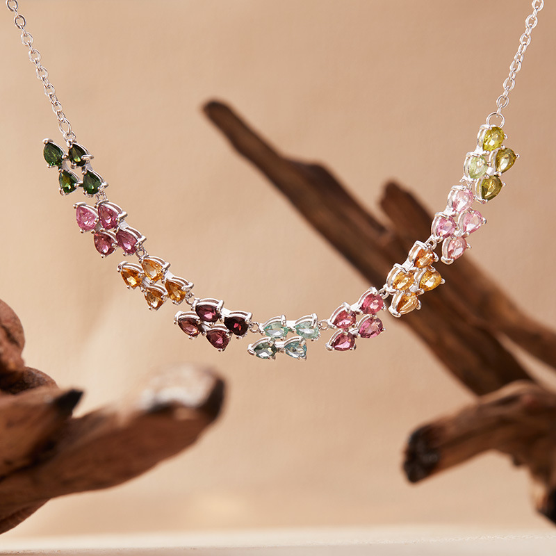 925 Ayar Gümüş Renkli Turmalin - Charm Necklace Dainty incelemesi ve fiyatı