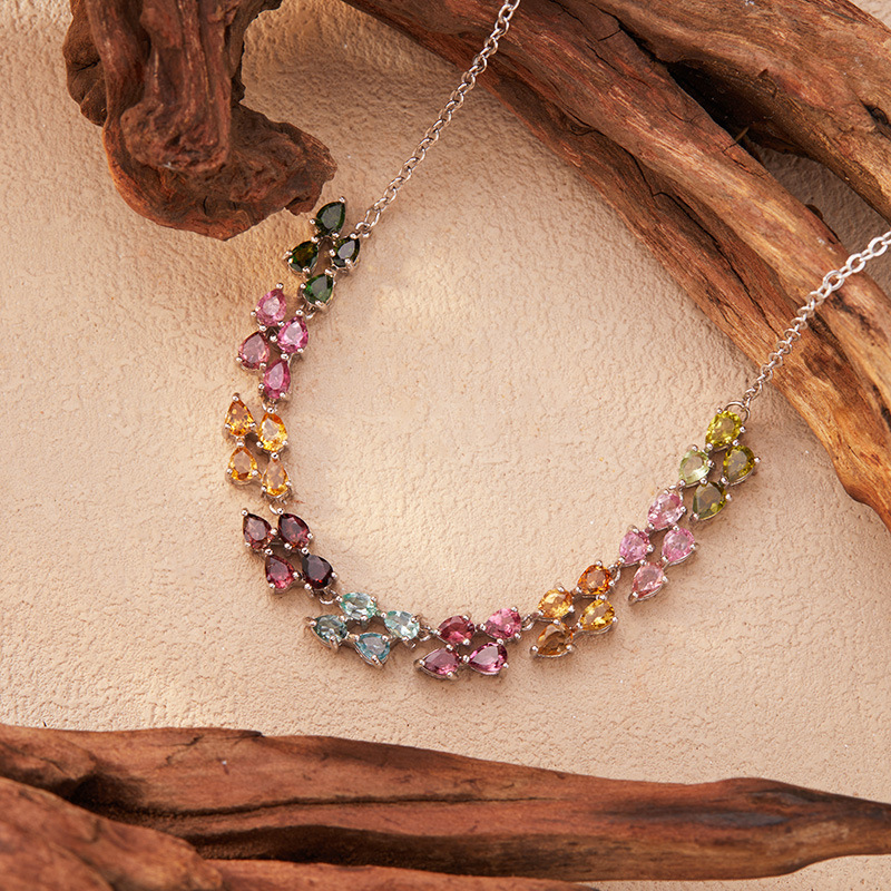 925 Ayar Gümüş Renkli Turmalin - Charm Necklace Dainty incelemesi ve fiyatı